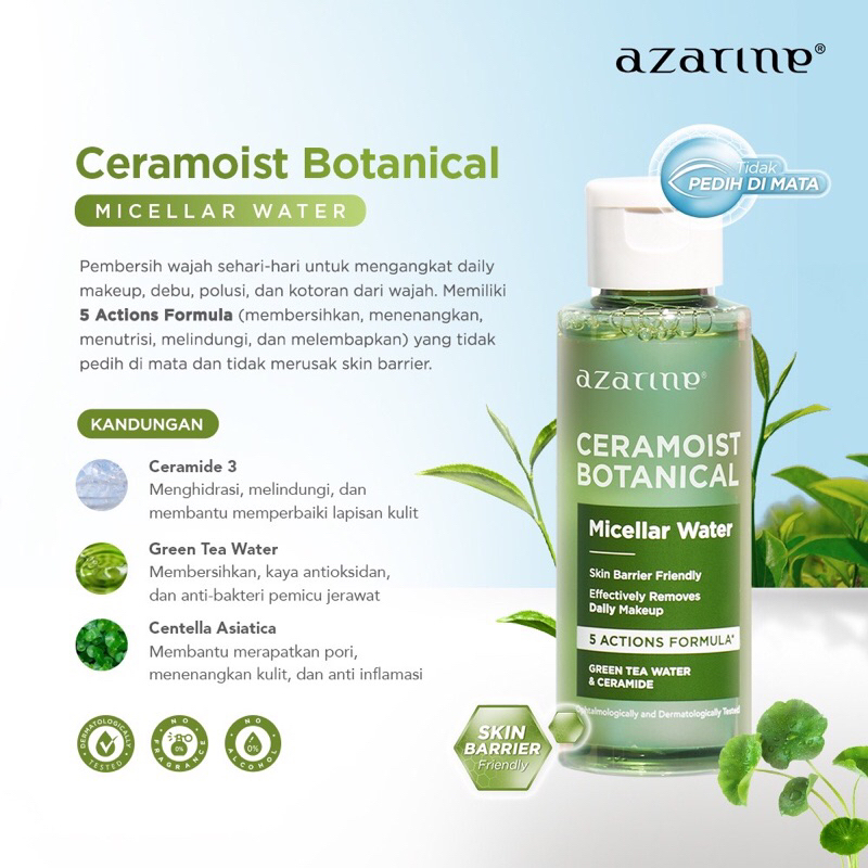 AZARINE - Ceramoist Botanical Micellar Water || Xpress Micellar Oil Water 90ml