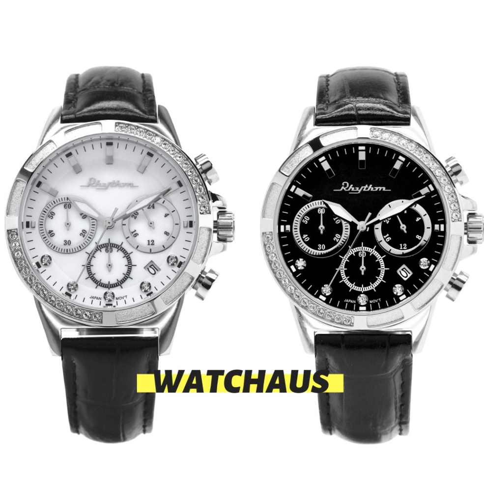 JAM TANGAN WANITA RHYTHM FE1621 L01 FE1621 L02 FE1621 L04 LEATHER STRAP