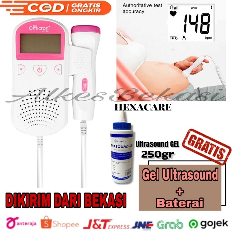 Fetal Doppler Alat Pendeteksi Detak Jantung Janin Bayi Free Gel Sound