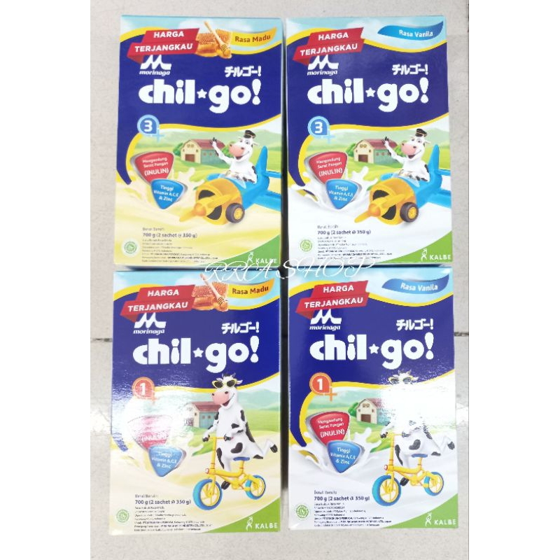 Chil go morinaga susu bubuk rasa vanila/madu 3+/1+ 700gram