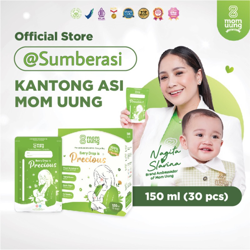 Kantong Asi Momuung Mom Uung 100ml 150Ml Double Zipper | Pre-sterilized Breast Milk Bag - Isi 30 bag