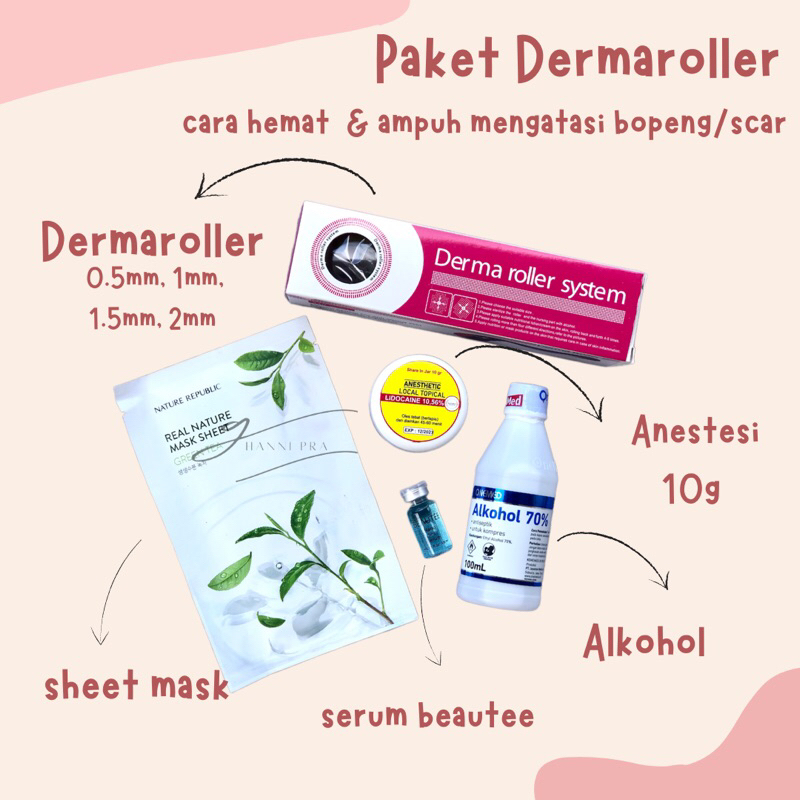 PAKET DERMAROLLER DERMA ROLLER LENGKAP MENGHILANGKAN SCAR BOPENG BEKAS JERAWAT