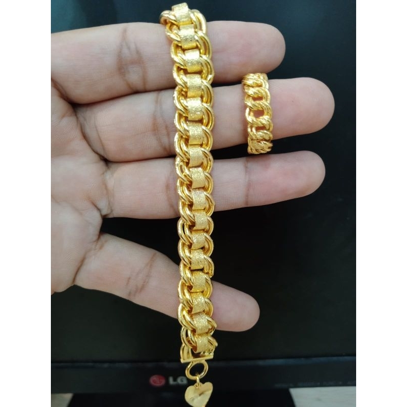 Gelang Set Cincin Coco Model Baru Lapis Mas Penang