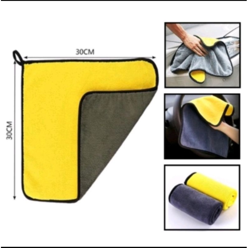 kain lap microfiber motor dan mobil serbaguna 30x30
