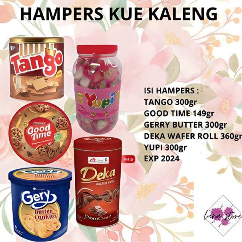 

Hampers kue kaleng/Hampers lebaran/hantaran lebaran/paket kue kaleng/kue kering/Tango/deka wafer roll/Gerry butter cookies/yupi toples/goodtime/kue kering/biscuits/wafers/cookies/bingkisan lebaran/parcel lebaran/parcel kue kaleng