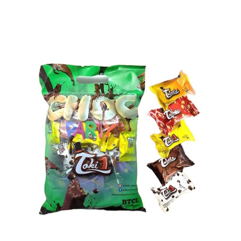 Choc Party Tobelo 1BAG Cokelat Compound isi Beras Crispy Aneka Rasa (40pcs)