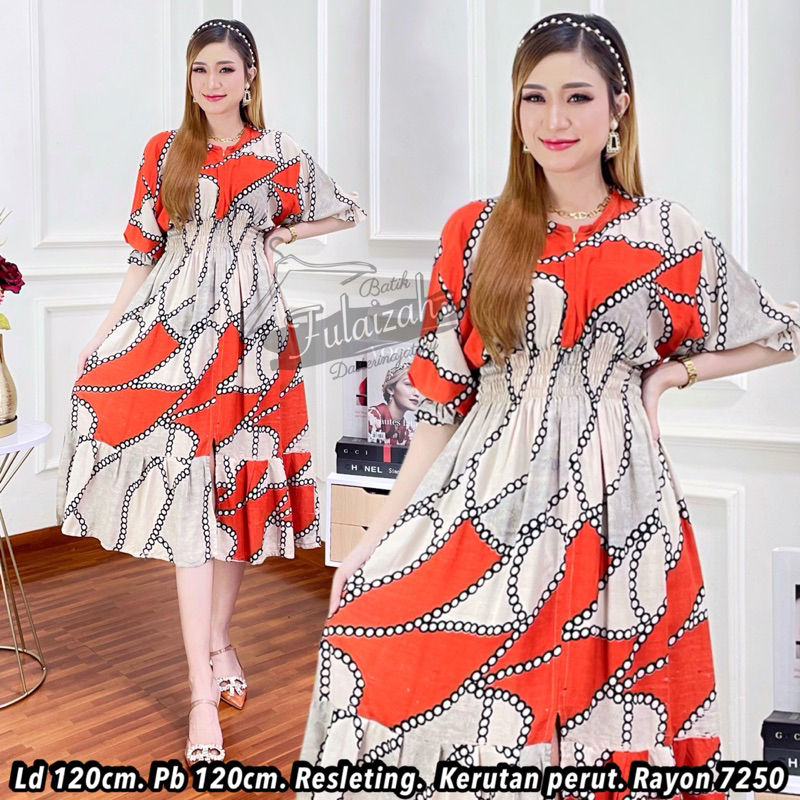 Fulaizah Assanty Dress Lengan 3/4 Daster Nyaman Bumil Busui Friendly