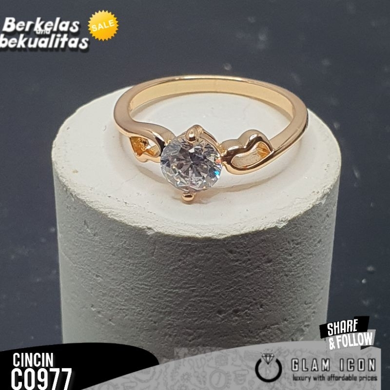 Cincin wanita Motif mata satu ukir Simple C0977 CCG