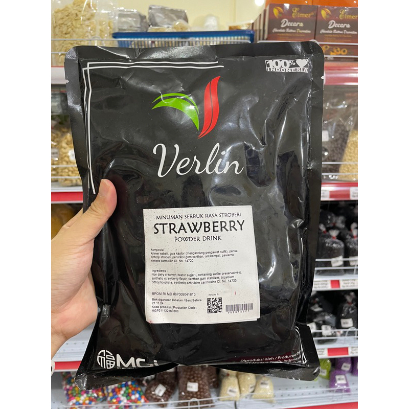 

Bubuk Minuman Serbuk Verlin Rasa Strawberry Stroberi Kemasan 1kg