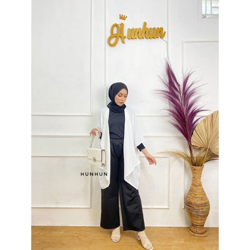 YURIN BATWING CARDIGAN PREMIUM / ATASAN WANITA / WARNA HITAM PUTIH MOCCA LIME FUHIA DENIM / MONOCHRO