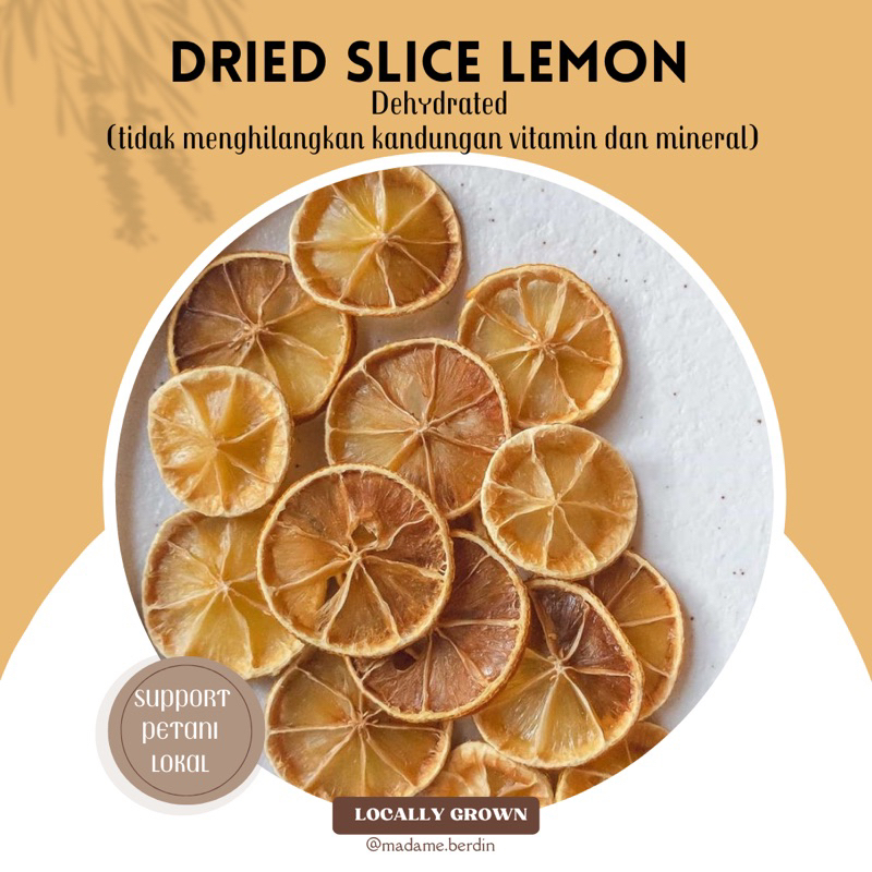 ORGANIC DRIED LEMON SLICE 100gr Berdin studio by Madame Berdin | LEMON KERING ORGANIK 100gr | Lemon Kering irisan