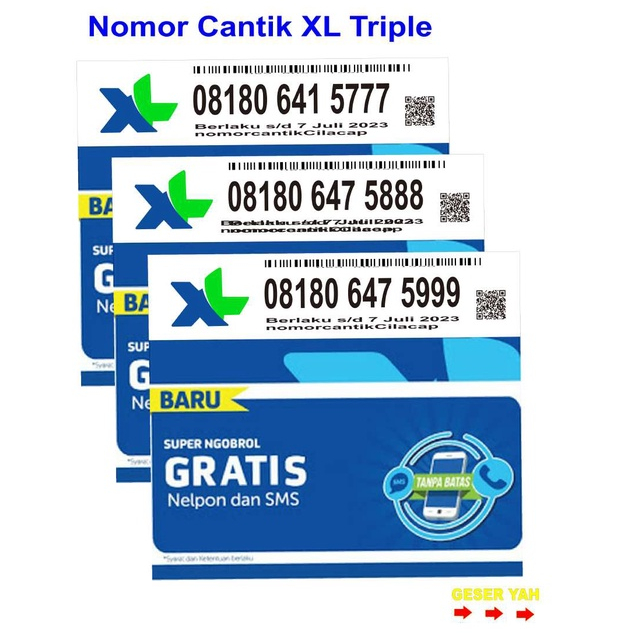 Nomor Cantik XL 777 888 999 08180 Nomer Rapi Perdana XLaxiata Angka Gemuk Besar Hoki 777888999