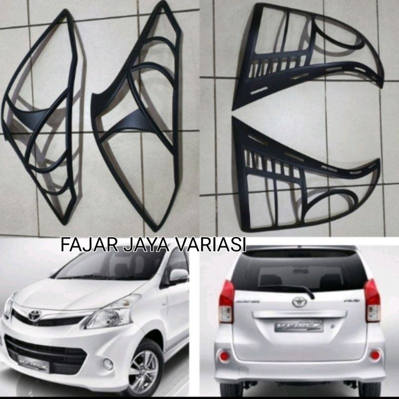 GARNISH LAMPU DEPAN BELAKANG AVANZA 2012-2014 HITAM LIST LAMPU AVANZA