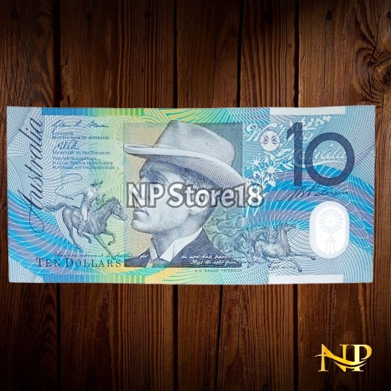 Souvenir Uang Asing Kuno Australia 10 Dolar Polymer Kuno