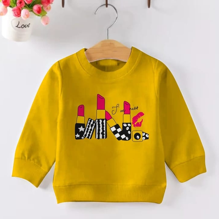 ZAHRA Pakaian Anak LIPSTICK Sweater Fleece Anak Perempuan Umur 1 - 5 Tahun