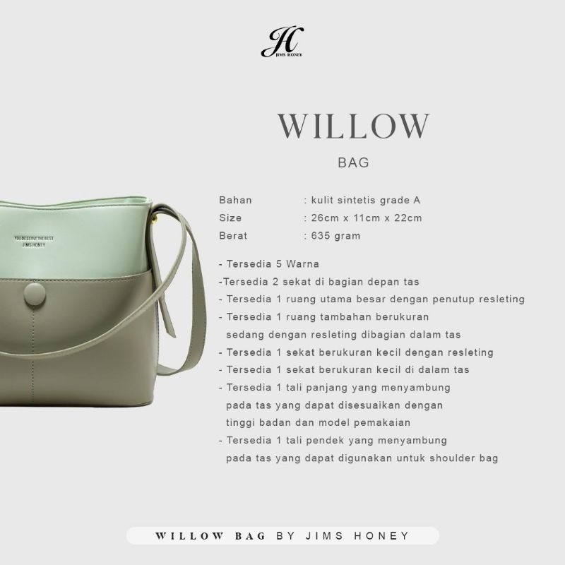 TAS SELEMPANG WANITA JIMS HONEY JH WILLOW BAG TAS BESAR TAS KERJA KANTOR KULIAH CEWEK WANITA KADO ULTAH ANNIVERSARY PACAR ISTRI CEWEK PEREMPUAN IBU UNIK ELEGANT CANTIK MURAH FEMINIM WILOW BAG