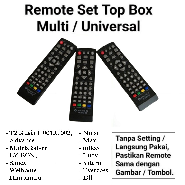 Remote Set Top Box Multi Remot STB Universal Matrix Luby Welhome Evercoss