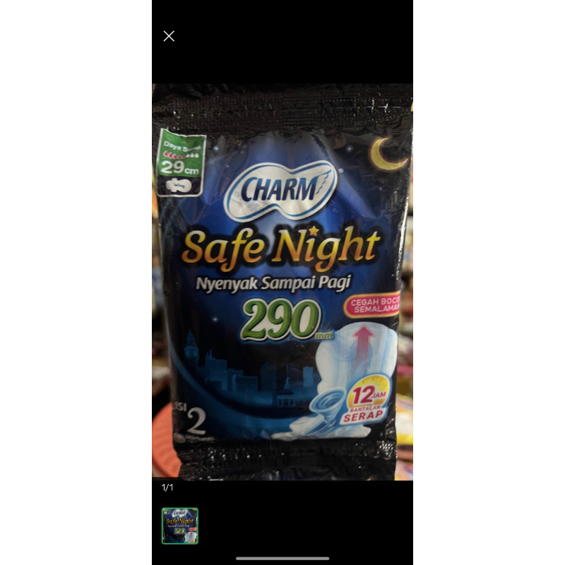 Pembalut Wanita Sachet Charm Night 290 mm