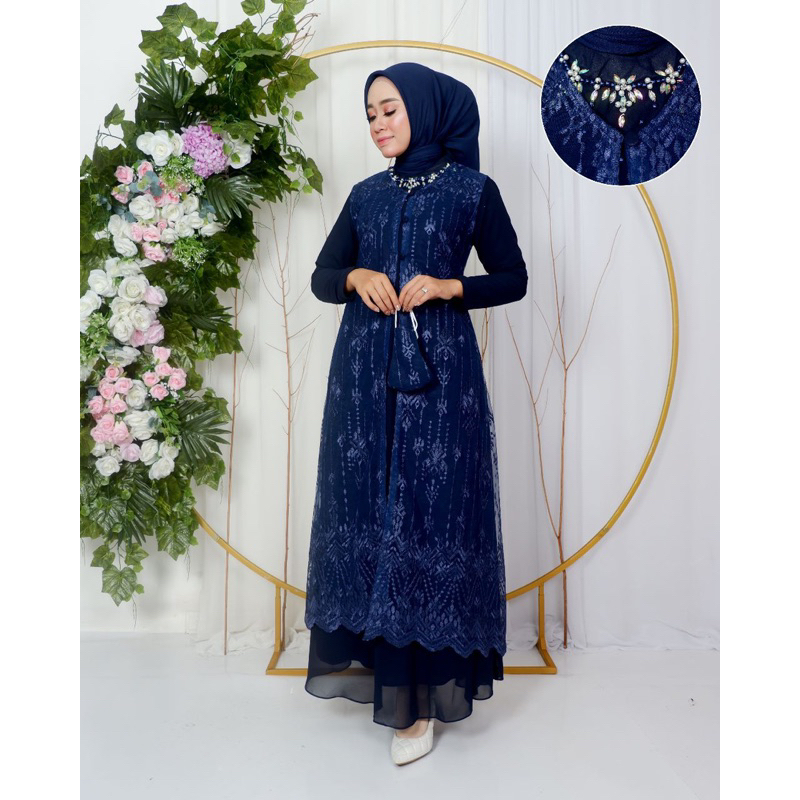 New Colection Dress Tille Mix Ceruty Premium Kombinasi Payet - Gamis Pesta Terbaru - Dress Pesta Wanita - Gamis kondangan - Dress Kondangan - Baju gamis terbaru - Baju dress terbaru - Gamis Modern - Dress Modern