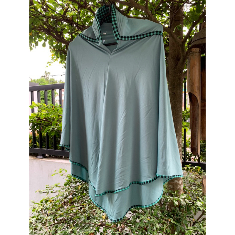 Fan hijab kerudung langsung tali bergo motif kotak polos adem jumbo murah jersey