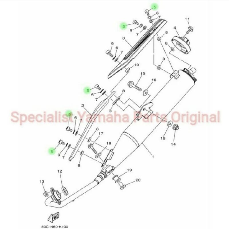 Screw Bind, Baut Tameng Knalpot New Jupiter MX Yamaha Original YGP