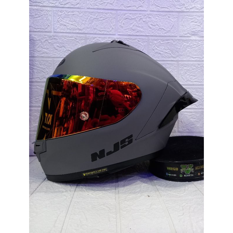 HELM NKS ZX-1 R SOLID STONE GREY DOFF|NJS ZX1 R PAKET GANTENG