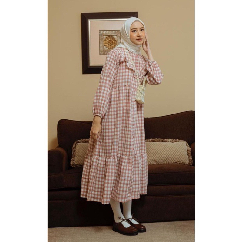 midi dress gingham ala haidee orlin