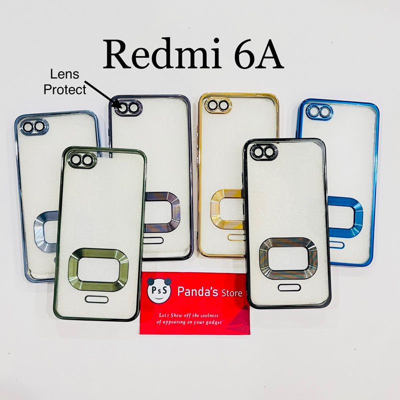 Softcase Redmi 6A Lens Protector Circle Chrome Logo Clear Case