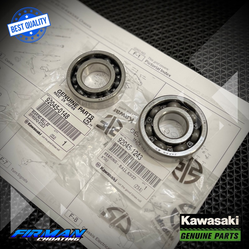 BEARING KRUK AS KANAN KIRI BEARING BALL NINJA R SS RR ORIGINAL KAWASAKI • 92045-1243 (Kanan) • 92045-0148 (Kiri)