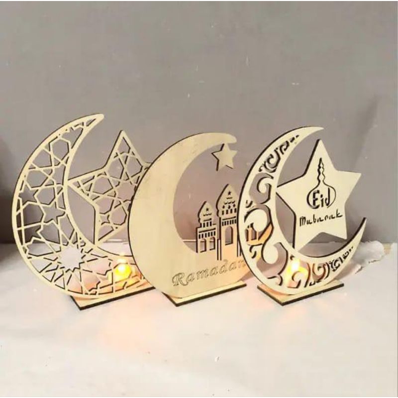 ￼Hiasan Ramadhan Dekorasi Hadiah Lebaran Souvenir Gift DIY Rakit Idul Fitri Spesial Kayu Wood Lampu Led Eid Mubarak Hadiah Present Hampers Lebaran Masjid Castle Mosque Gift Model Pajangan Hiasan Eid Decorations