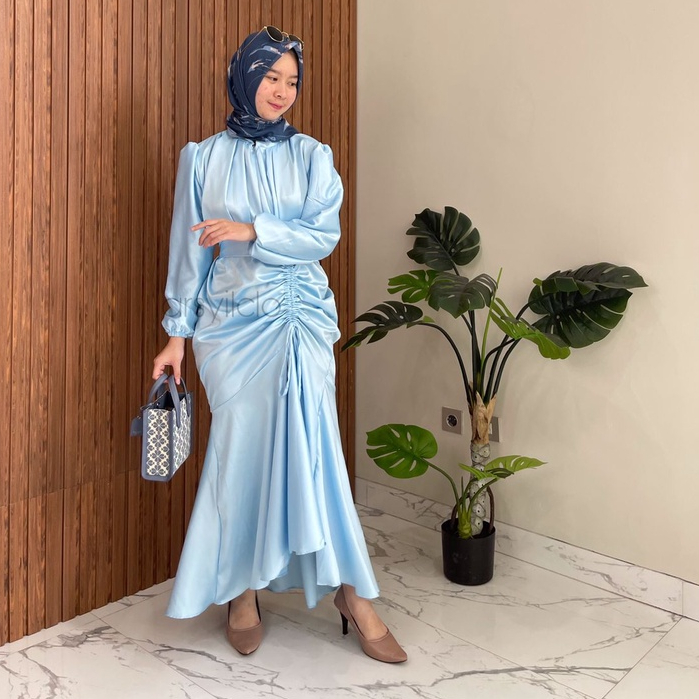 Vanya Dress Jumbo Bigsize Silk Turkey Malay Long Dress Kondangan Bridesmaid Viral Busui Friendly Satin Dress