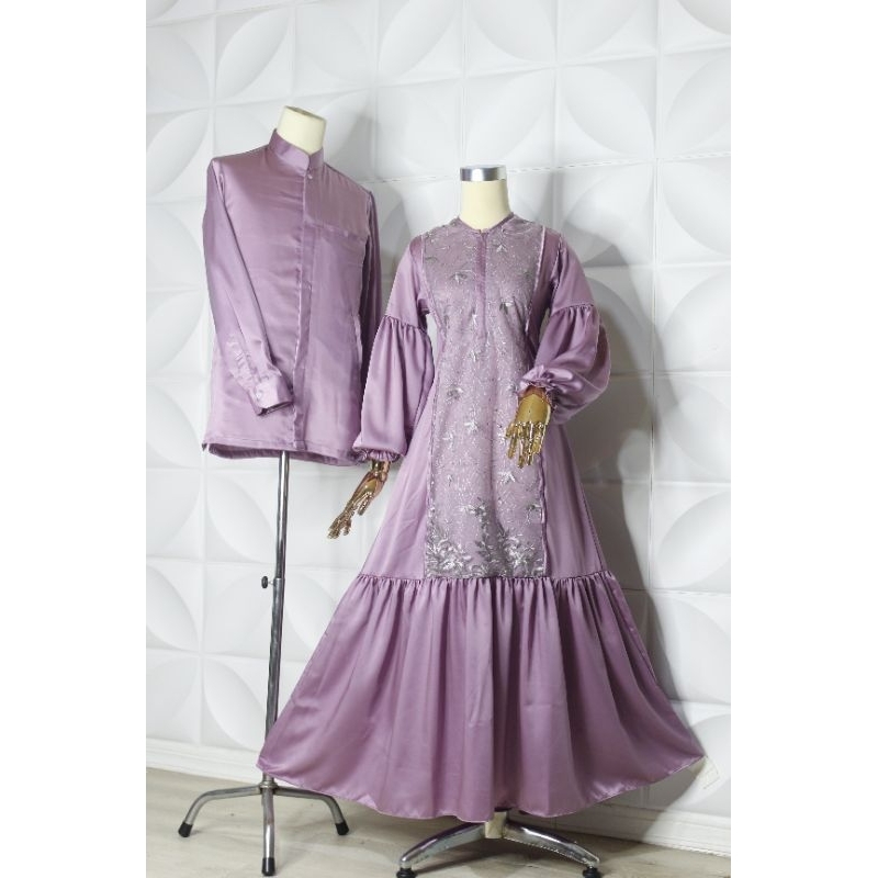 GAMIS LEBARAN GAUN PESTA MUSLIMAH MODERN GAMIS BRUKAT MODERN BRIDESMAID WISUDA PESTA