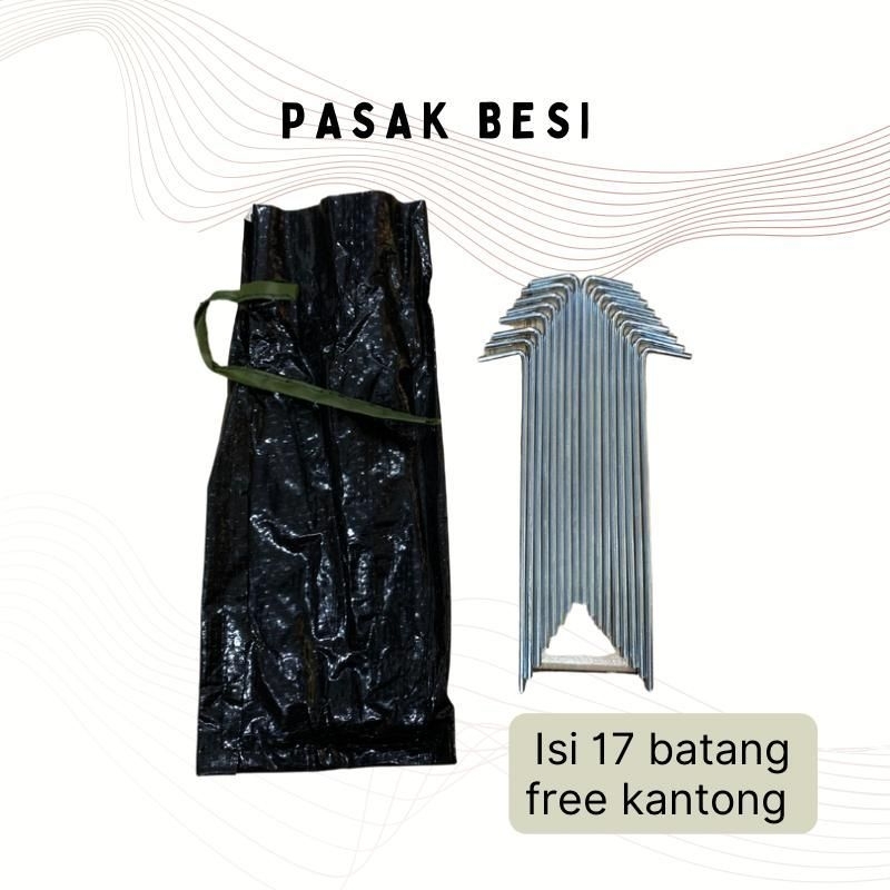 Pasak besi set isi 17batang | Acessories tenda | Fun camping Acessories