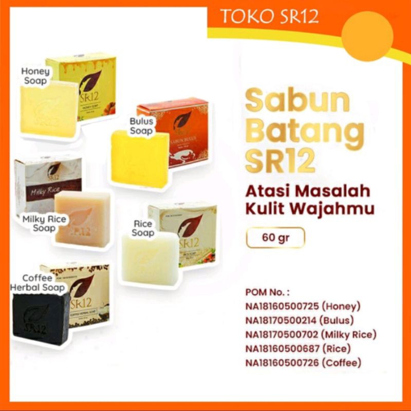 SR12 FACE WASH 60GR | SABUN BATANG SR12 ORIGINAL BPOM