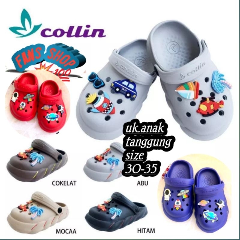 Sandal sepatu Baim motif astronot original Collins(24-35)