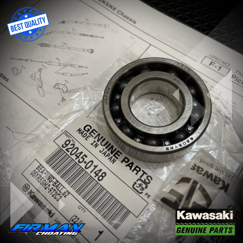 BEARING KRUK AS KANAN KIRI BEARING BALL NINJA R SS RR ORIGINAL KAWASAKI • 92045-1243 (Kanan) • 92045-0148 (Kiri)