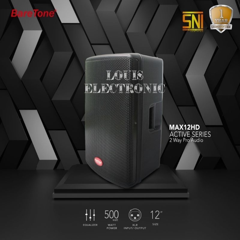 Speaker Aktif BareTone MAX12HD 12HD 12 Inch ORIGINAL ( sepasang)