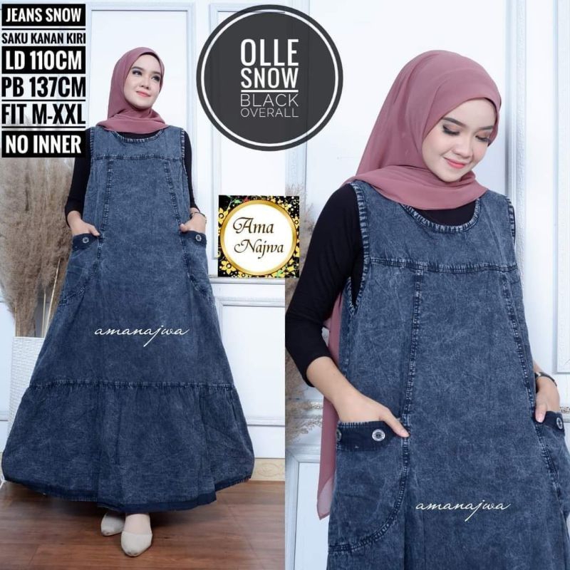 baju kodok jumpswit overall rok jeans denim polos wanita dewasa