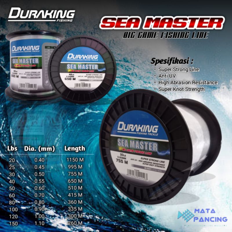 Senar pancing gulungan besar duraking sea master  1/2 spool isi lebih banyak dan lebih murah