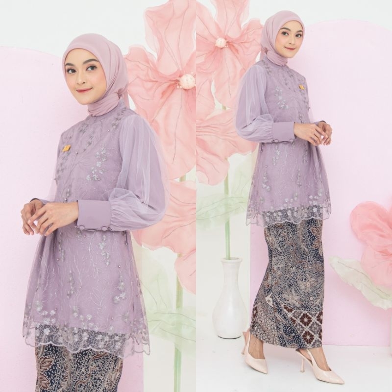 NK BATIK SET KEBAYA MODERN LALUNA LILAC JUMBO
