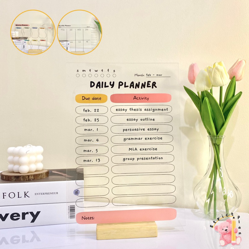 

[UV PRINT] Acrylic Planner A4 Weekly planner Daily Planner Korean aesthetic cute ins