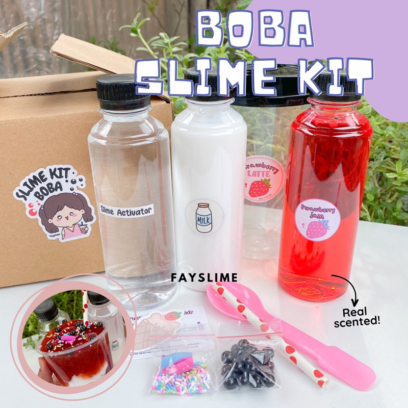 SLIME KIT BOBA | paket membuat slime mudah