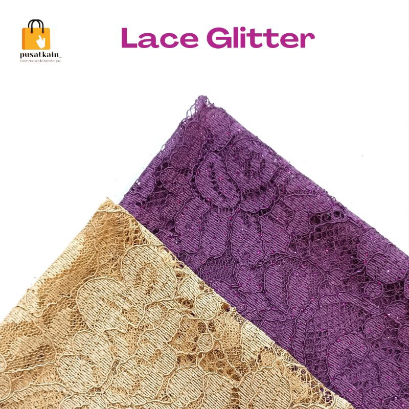 BRUKAT MURAH Lacecord Glitter/ Lace Glitter/ Kain Kebaya/ Brokat/ Brukat/Kebaya Glitter/Kebaya Murah