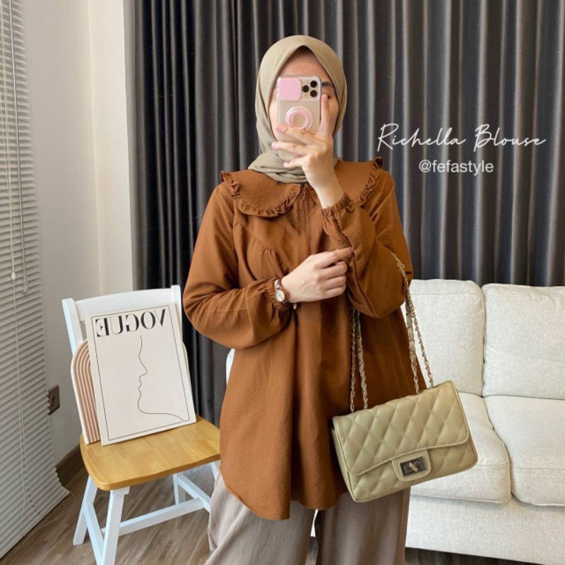 GLORIA BLOUSE KEMEJA CRINKLE | ATASAN CRINKLE MASA KINI