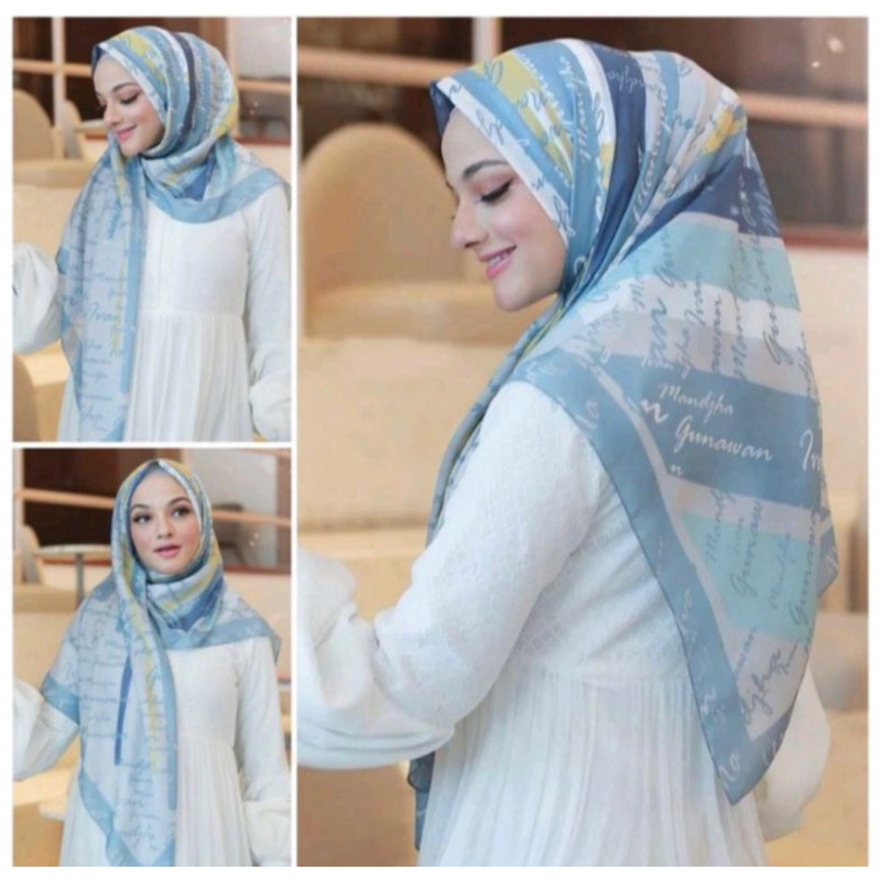 preloved hijab mandja ivan gunawan happy day biru muda