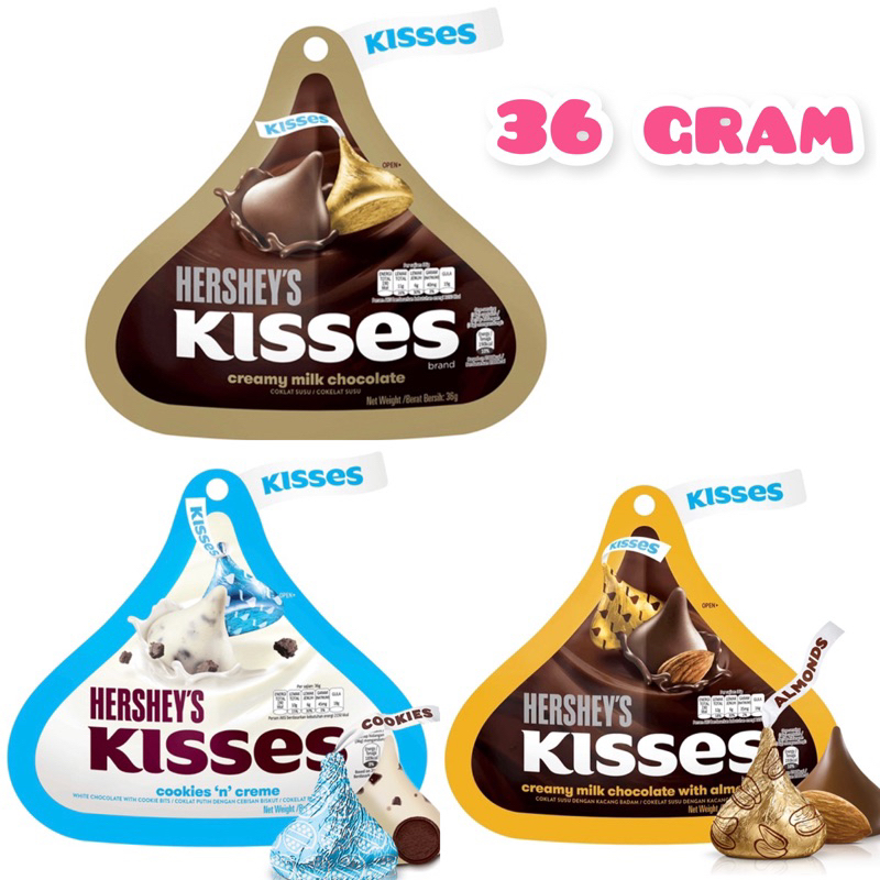 

Hershey's Kisses Creamy Milk Chocolate/Cookies Crem 8pcs /Import/ Cokelat / HERSHEY'S / Hersheys / Kisses / Creamy / Milk / Chocolate / 36gr / Coklat / Mini / Cookies / n / & / Creme / Almond