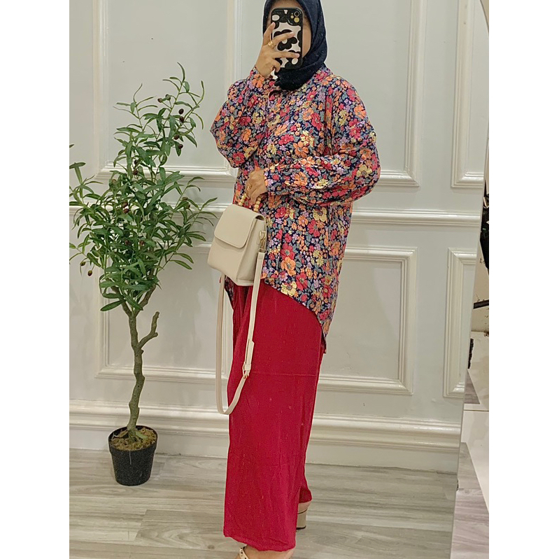 SET FLORA ONE SET JUMBO SETELAN RAYON JUMBO  MUSLIM JUMBO