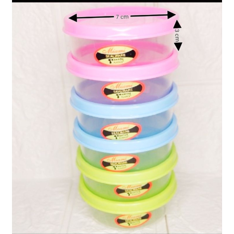 6pc Sealware / Toples Bulat Plastik Kecil Miami 5085(100 ml) - Tantos