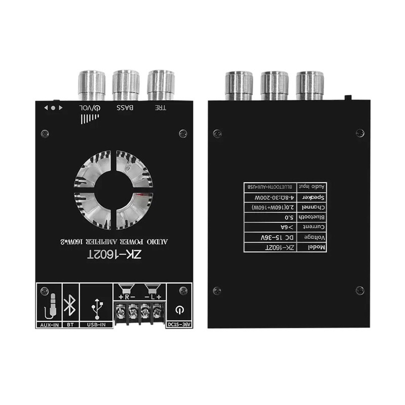 ZK 1602T TDA7498E Amplifier Board Module 160WX2 High And Bass Adjustment Bluetooth Audio Power Amplifier Board Module