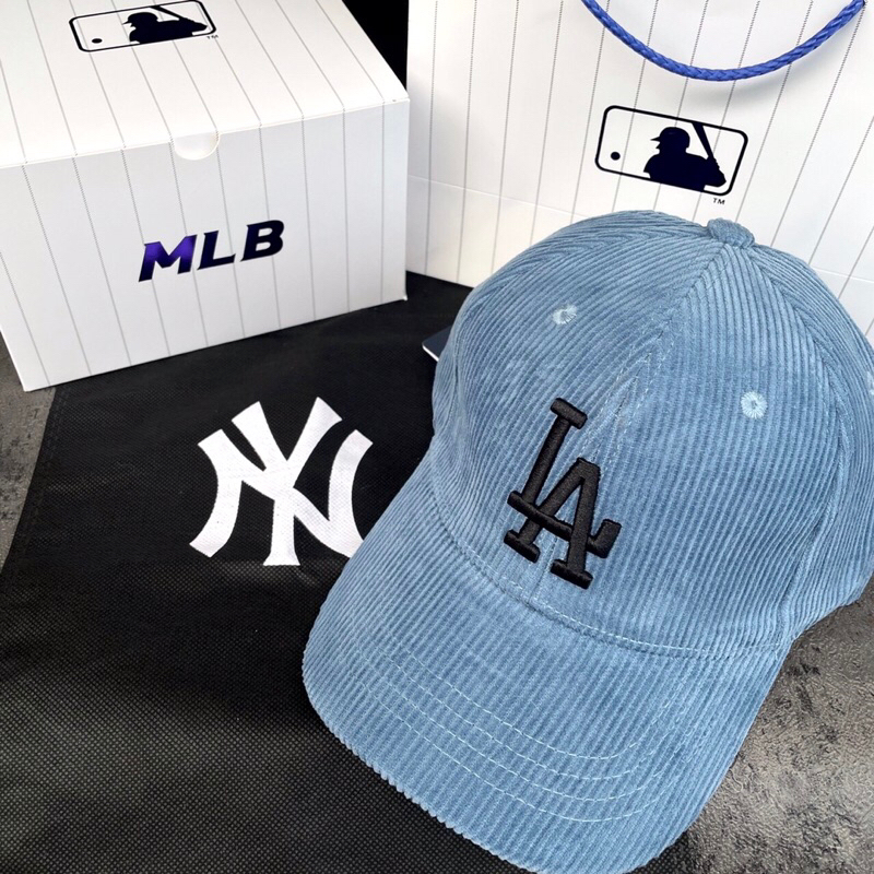TOPI BASEBALL MLB CAP LOS ANGELES CORDUROY BLUE FONT BLACK